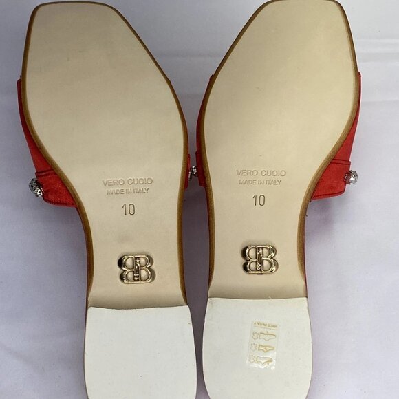 BEAUTISOLES By Robyn Shriber Womens Sandals Red Size 10M Gemma Slide Satin Flat - Picture 7 of 10